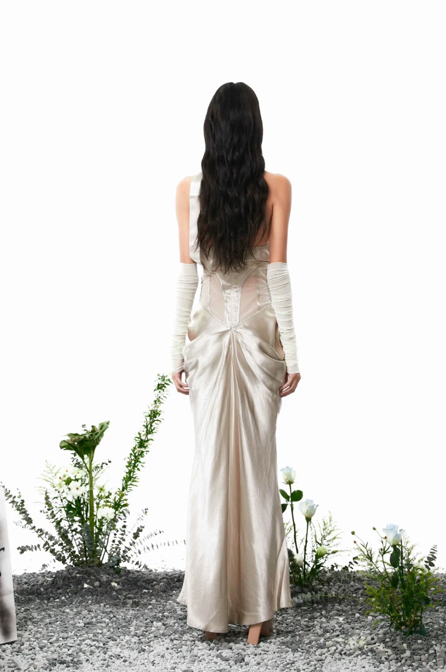 Solid color fishbone skirt dress - Image 9