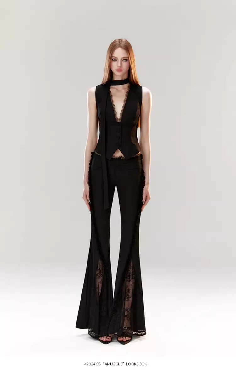 Original lace flared pants high waist - Image 11
