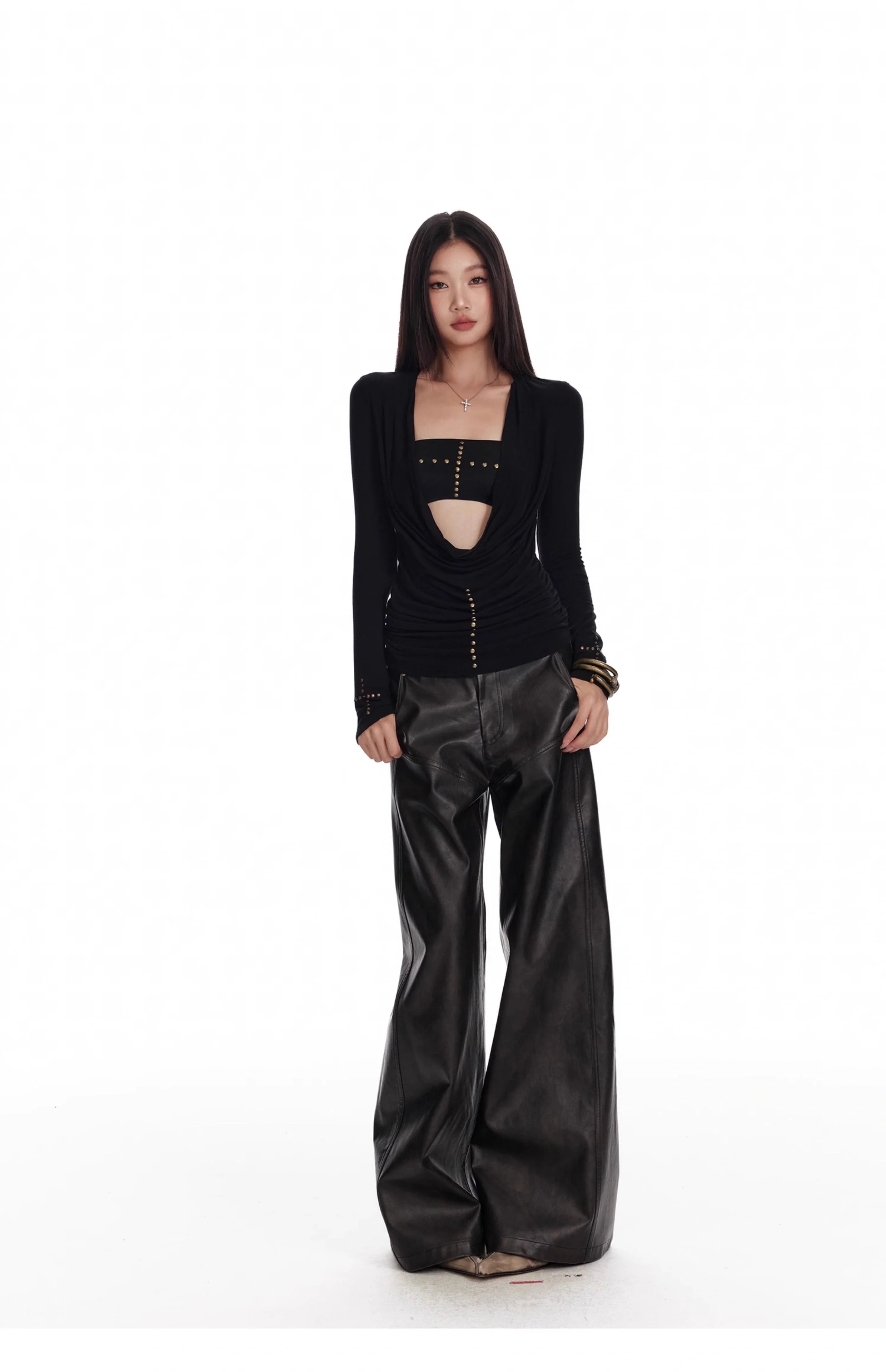 Tencel Wool Rivet Knit Two-Piece Set - Image 6
