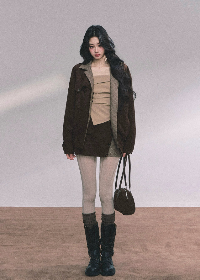 Académie Suede Plaid Ensemble set up - Image 10