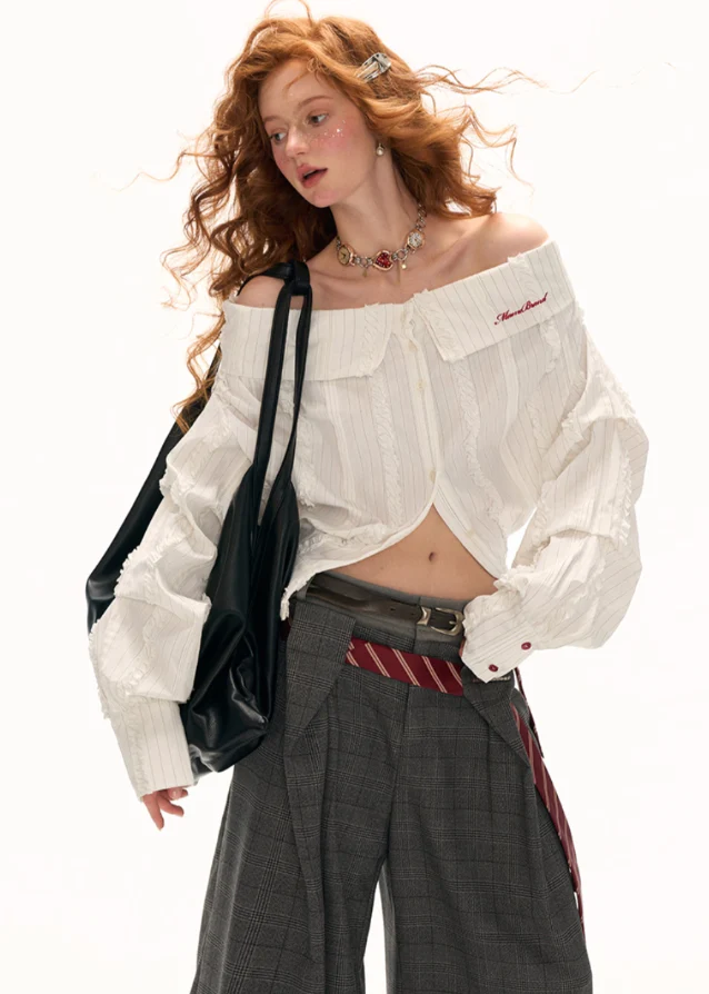 Asymmetrical V-Neck Shirt - Image 3