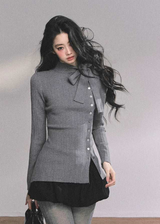 Austin Élégante Bow-Knit Cardigan Top - Image 5