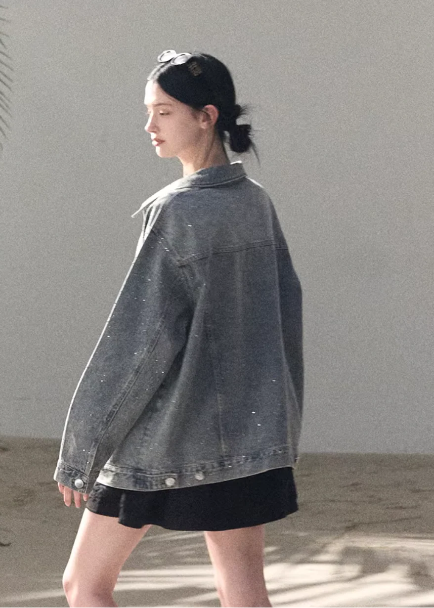 Baby's Breath Crystal Denim Jacket - Image 10