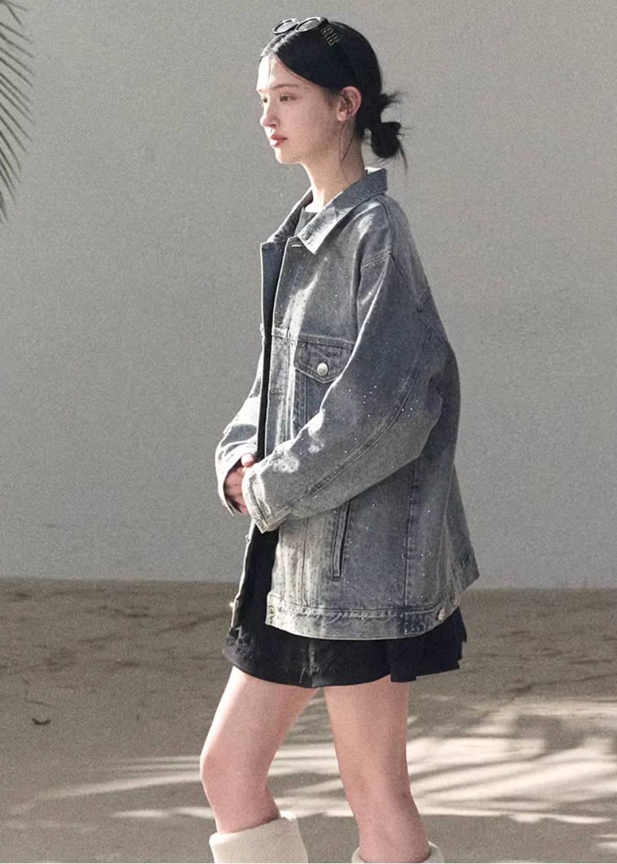 Baby's Breath Crystal Denim Jacket - Image 12