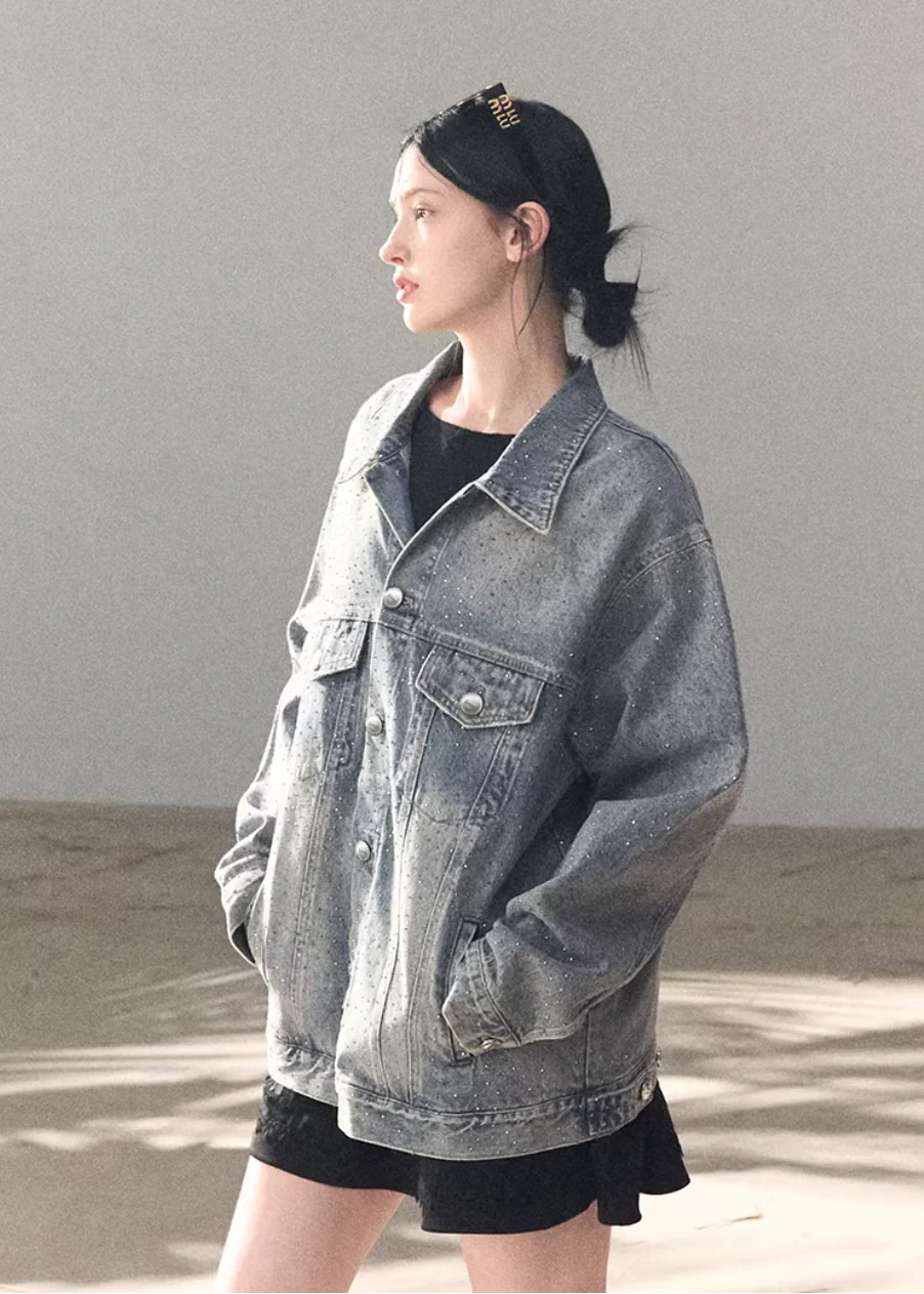 Baby's Breath Crystal Denim Jacket - Image 14