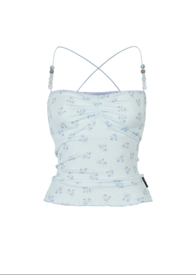 Beaded Floral Strap Camisole Top - Image 6