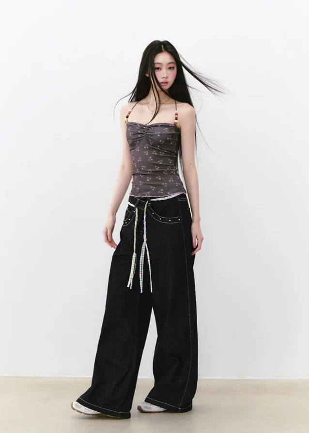 Beaded Floral Strap Camisole Top - Image 8