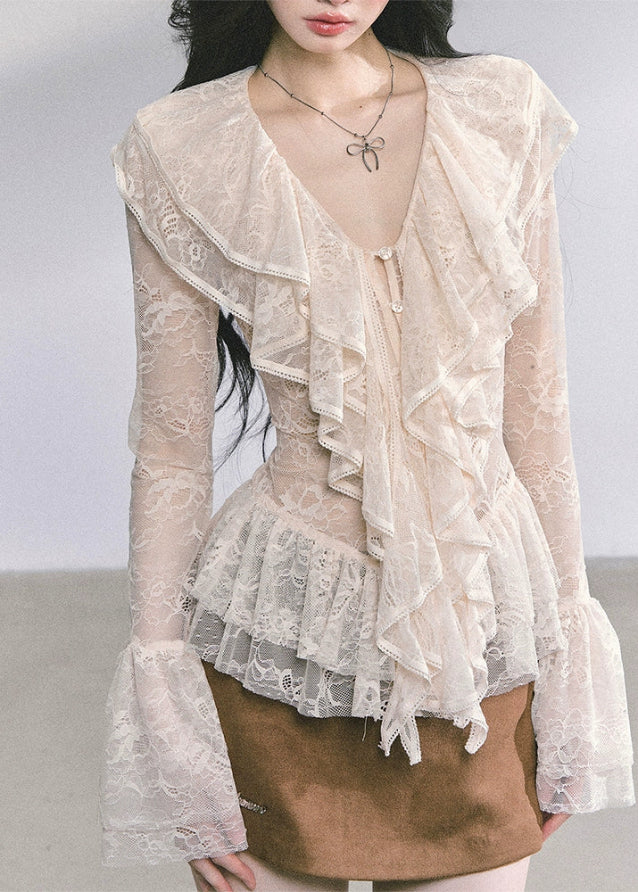 Belle Époque Sheer Lace Blouse - Image 2