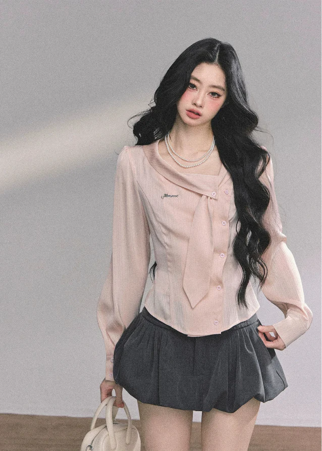 Belle Modeste French Ribbon Collar Shirt - Image 3