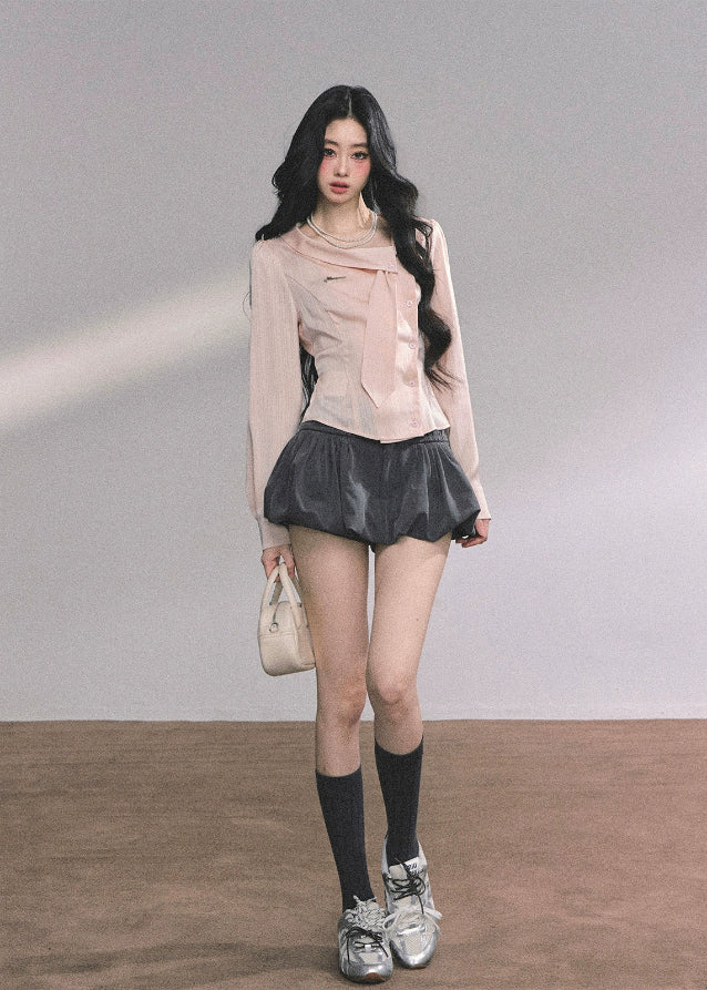Belle Modeste French Ribbon Collar Shirt - Image 4