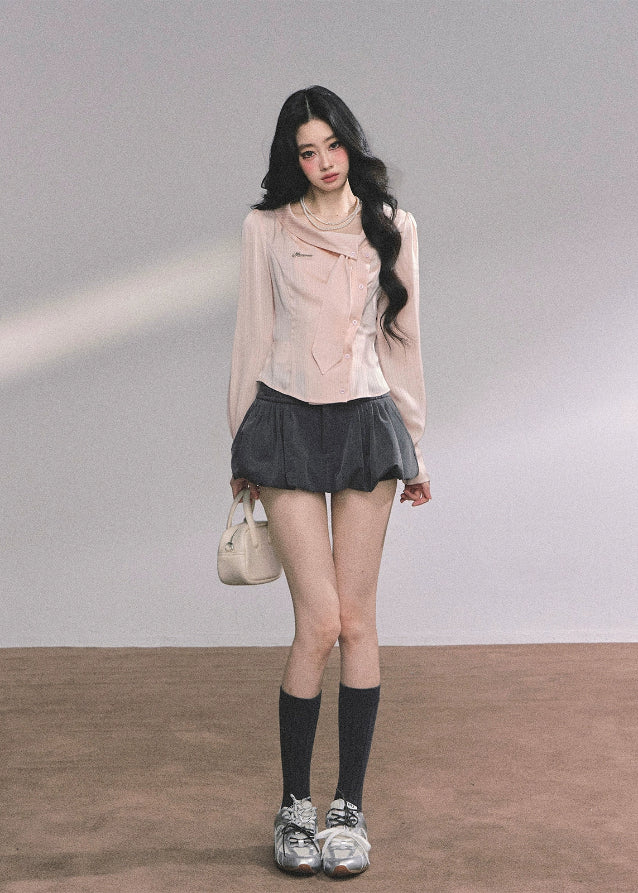 Belle Modeste French Ribbon Collar Shirt - Image 5