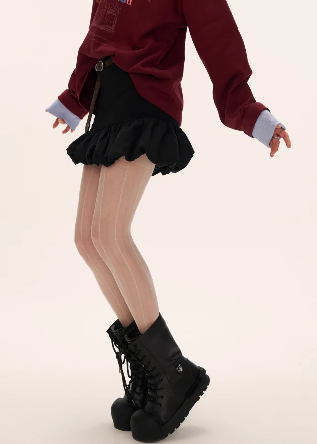 Black Bud Mini Skirt