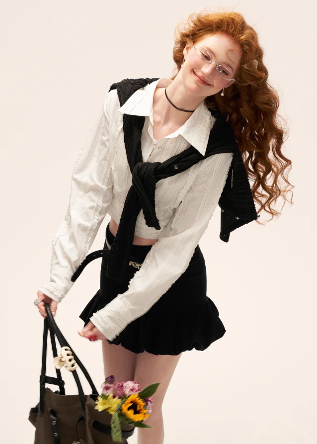 Black Bud Mini Skirt - Image 7