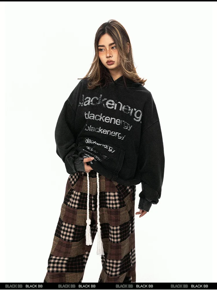 Washed color printed hoodie - Image 8