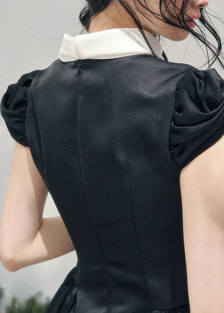 Blanche Nœud Satin Mini Dress - Image 23