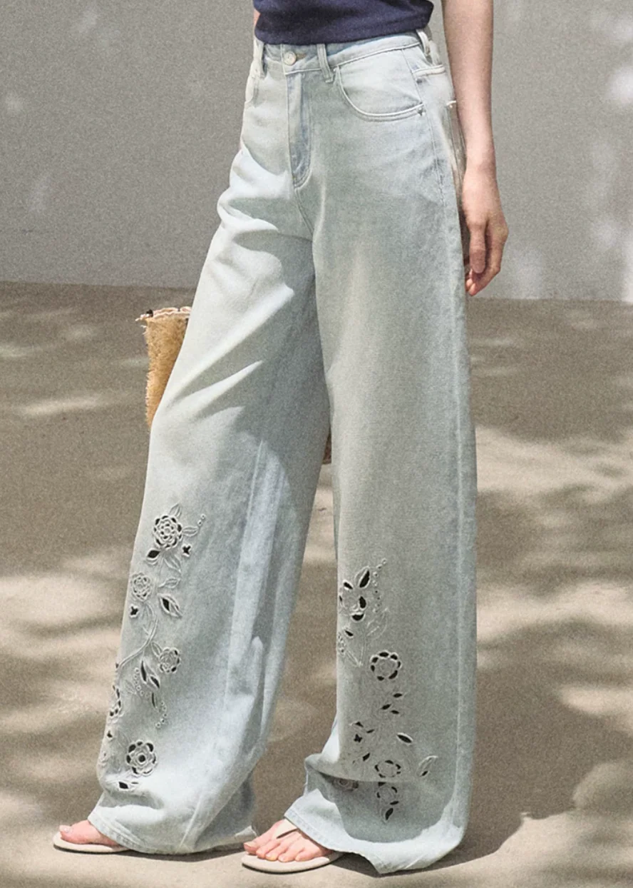 Bloom Cutwork Wide Jeans