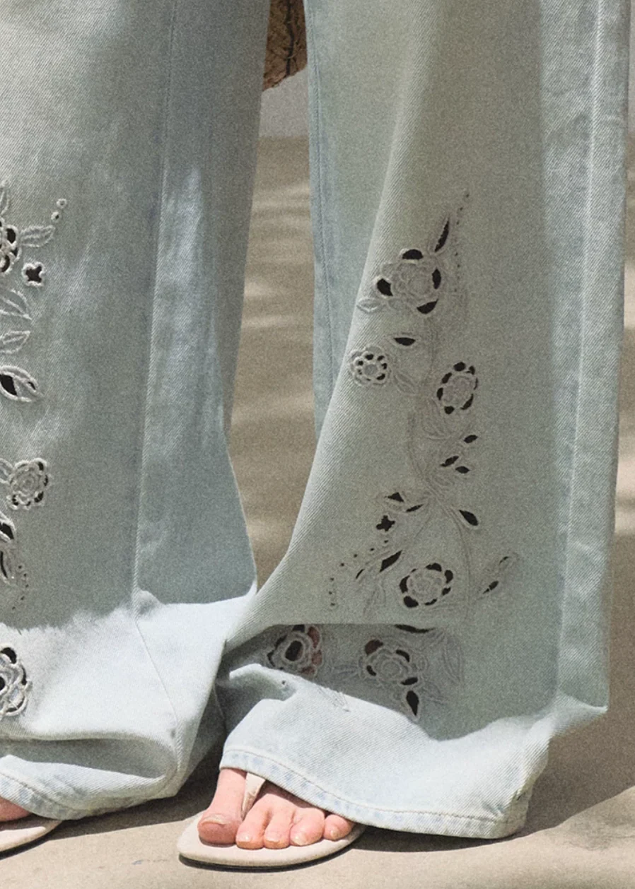 Bloom Cutwork Wide Jeans - Image 3