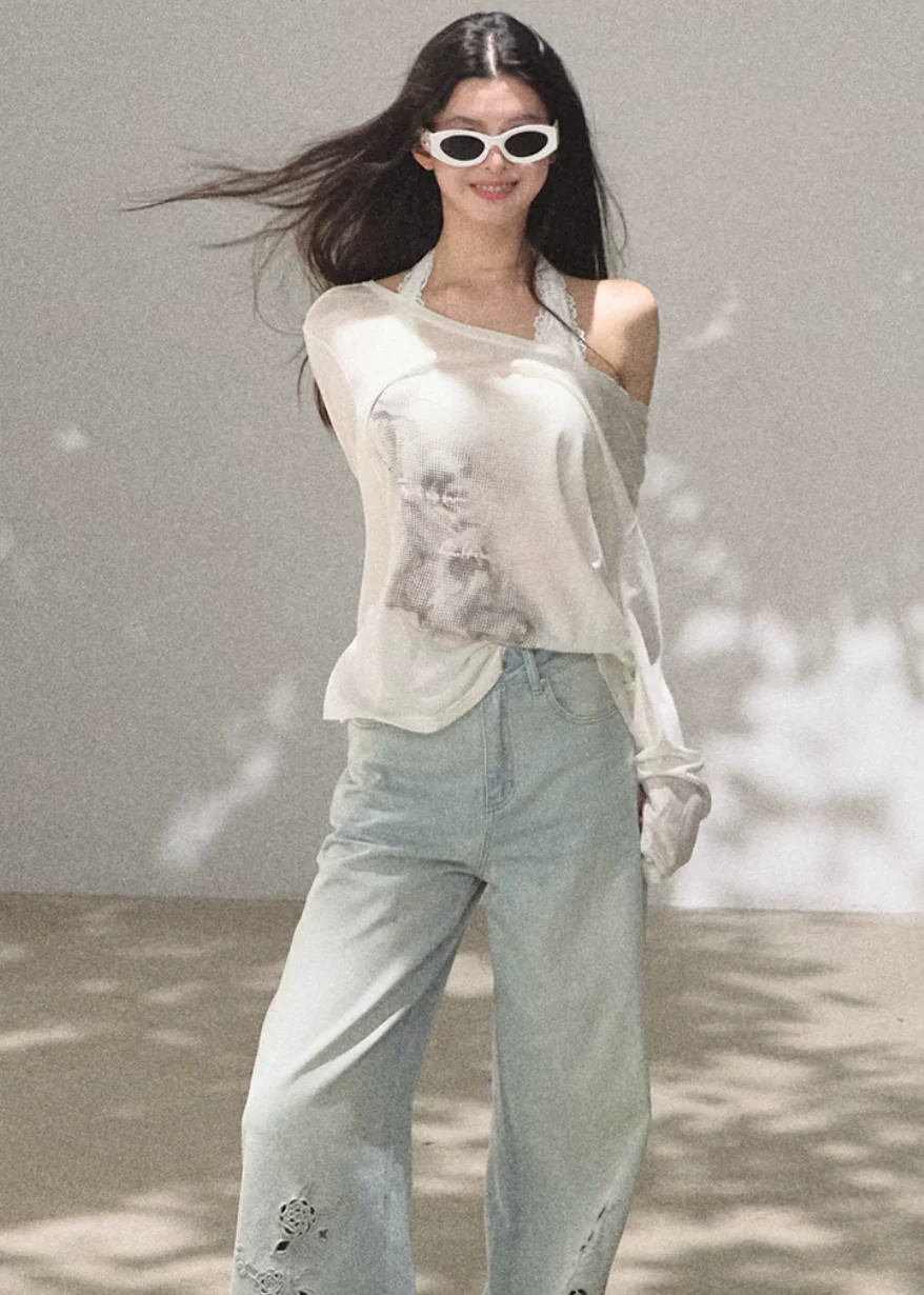 Bloom Cutwork Wide Jeans - Image 6