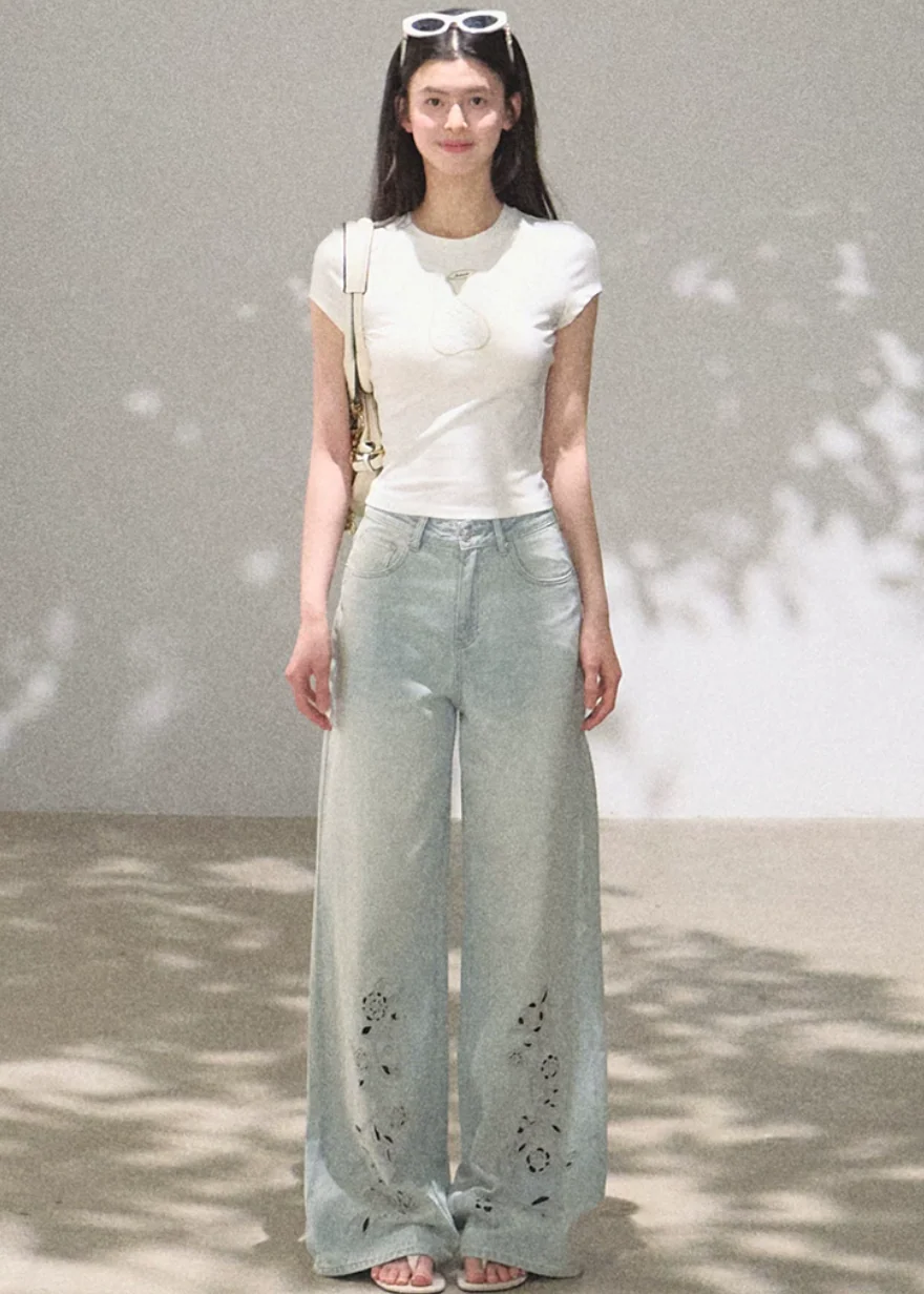 Bloom Cutwork Wide Jeans - Image 7