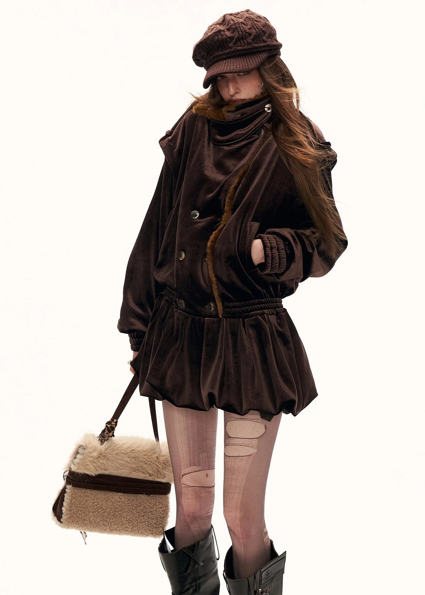 Bloom Hem Fleece Jacket Dress
