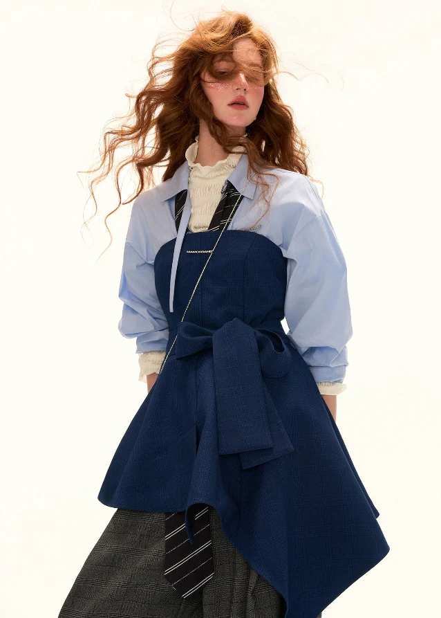 Blue Pleat Shirt - Image 2
