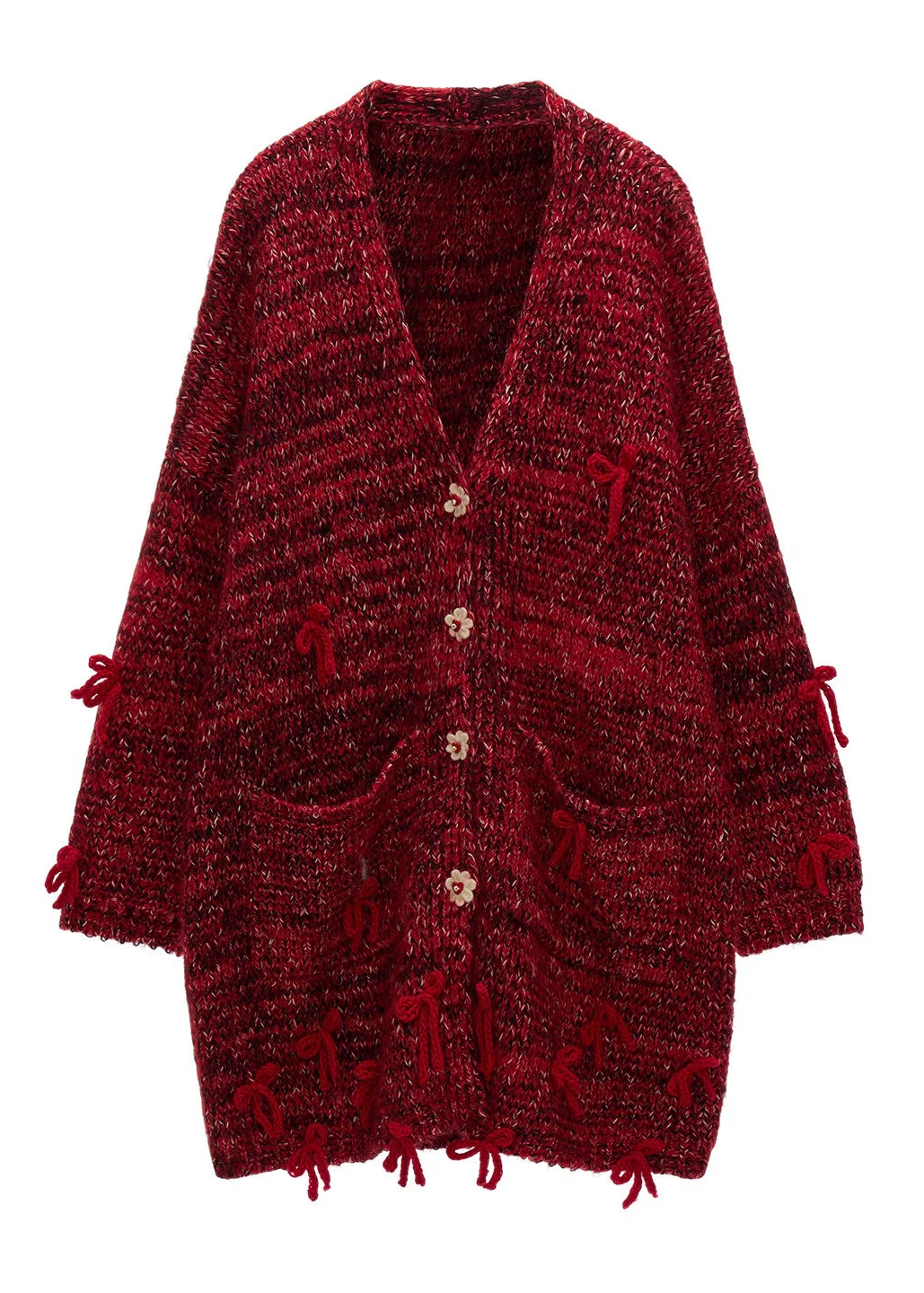 Bow Bloom Chunky Knit Jacket - Image 8