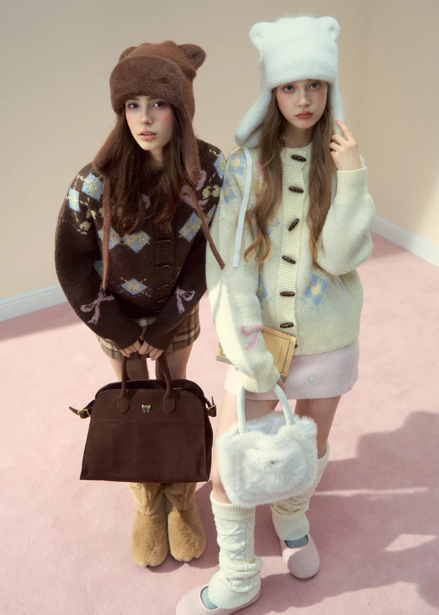 Bow Fair Isle Cozy Wool Jacket