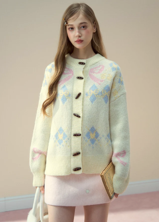 Bow Fair Isle Cozy Wool Jacket - Image 2