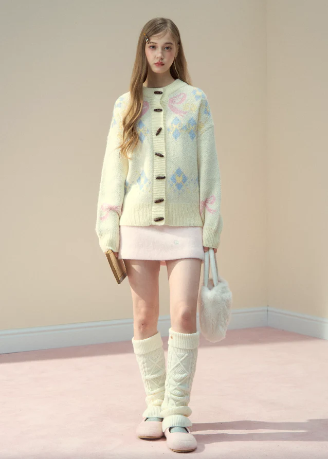 Bow Fair Isle Cozy Wool Jacket - Image 3