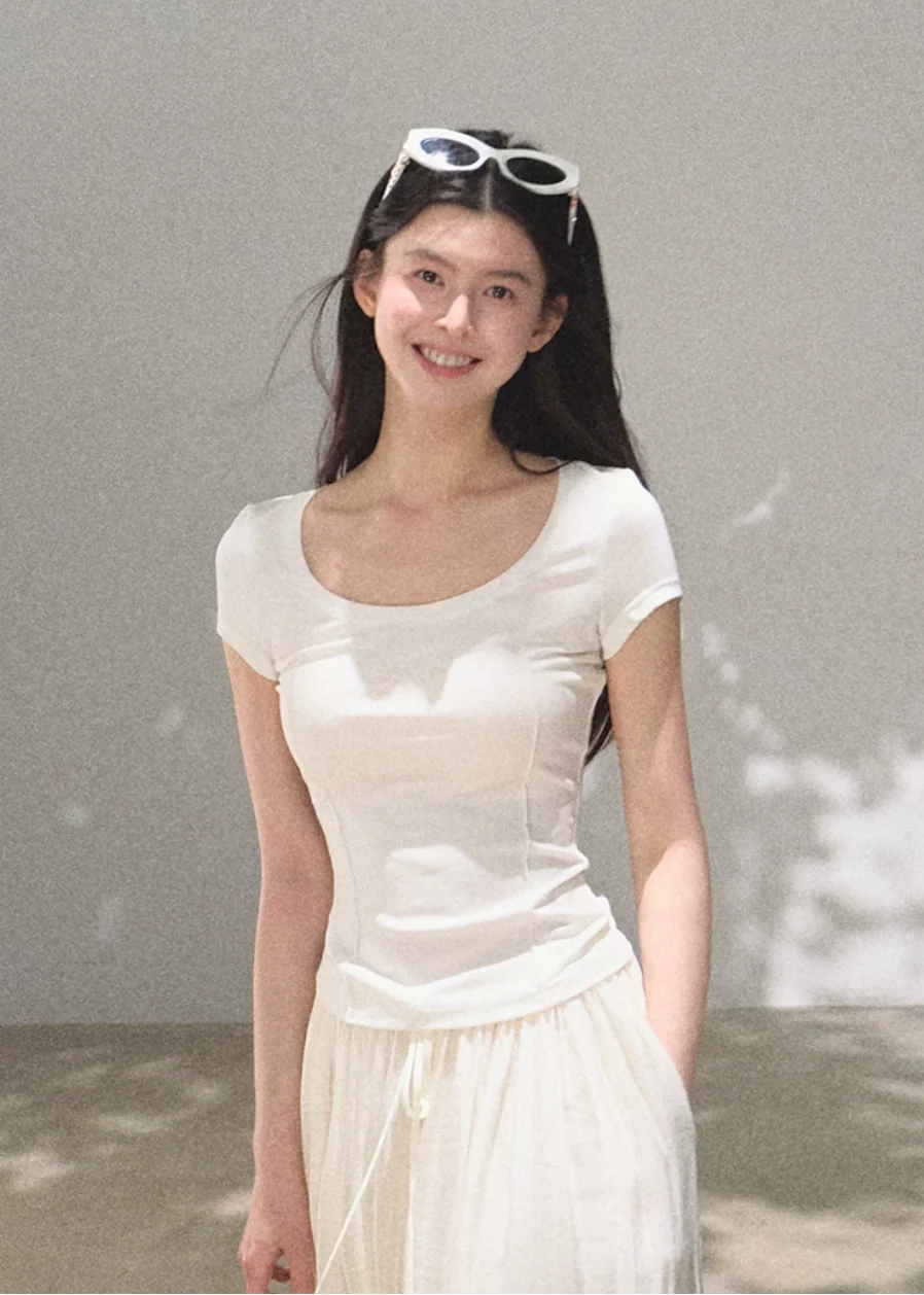 Bright Line U-Neck Tee - Image 6