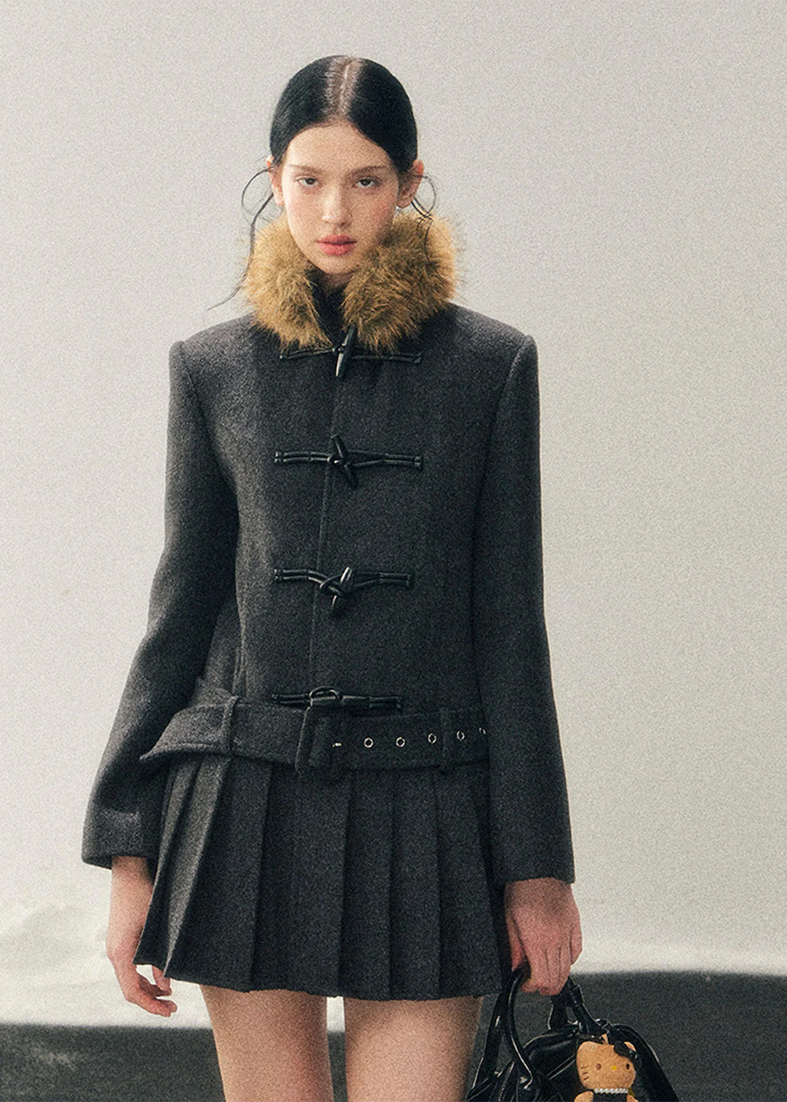 British Horn Buckle Wool Coat