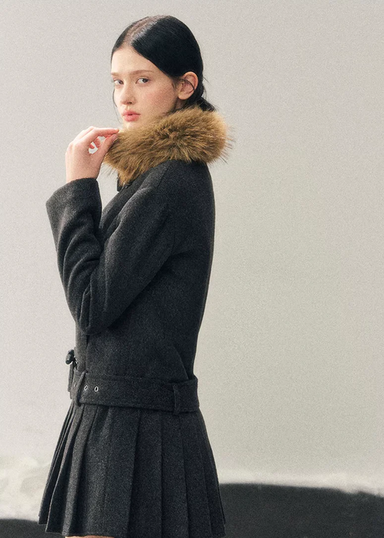 British Horn Buckle Wool Coat - Image 10