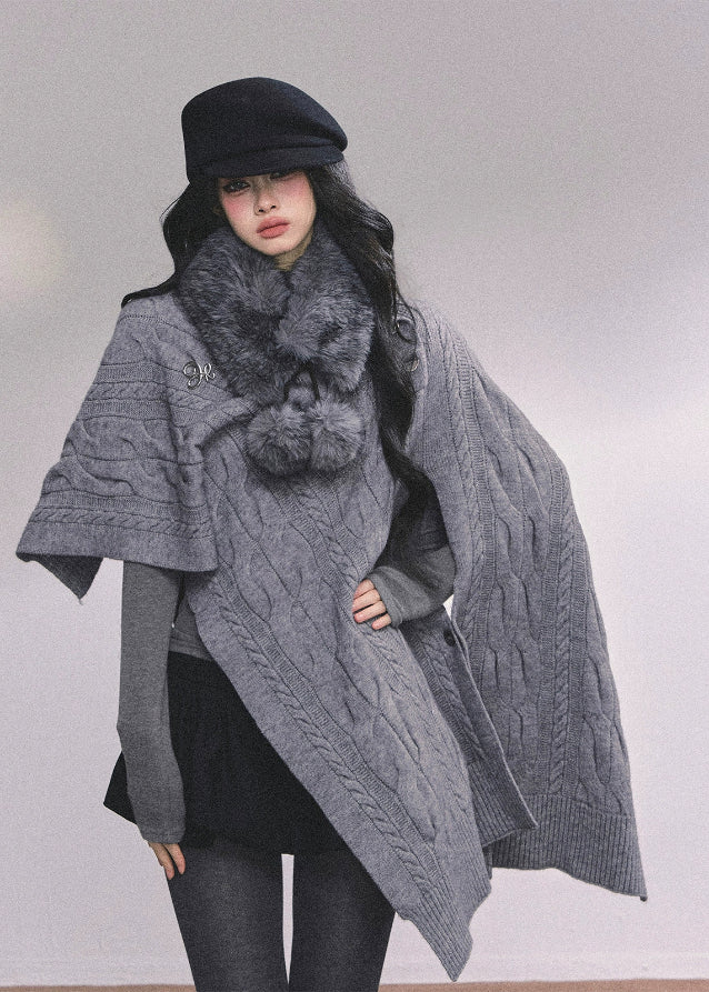 British Muse Cable-Knit Cloak Set - Image 3