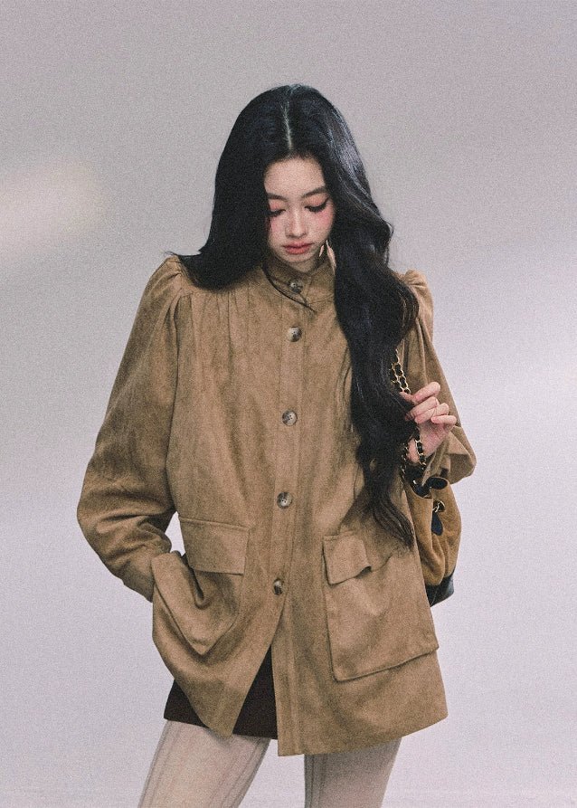 Café Céleste Suede Belted Coat - Image 2