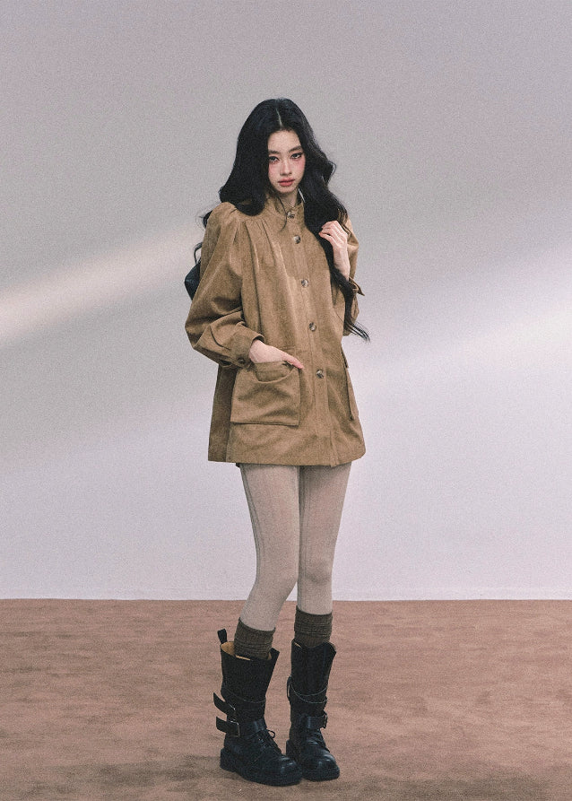 Café Céleste Suede Belted Coat - Image 4