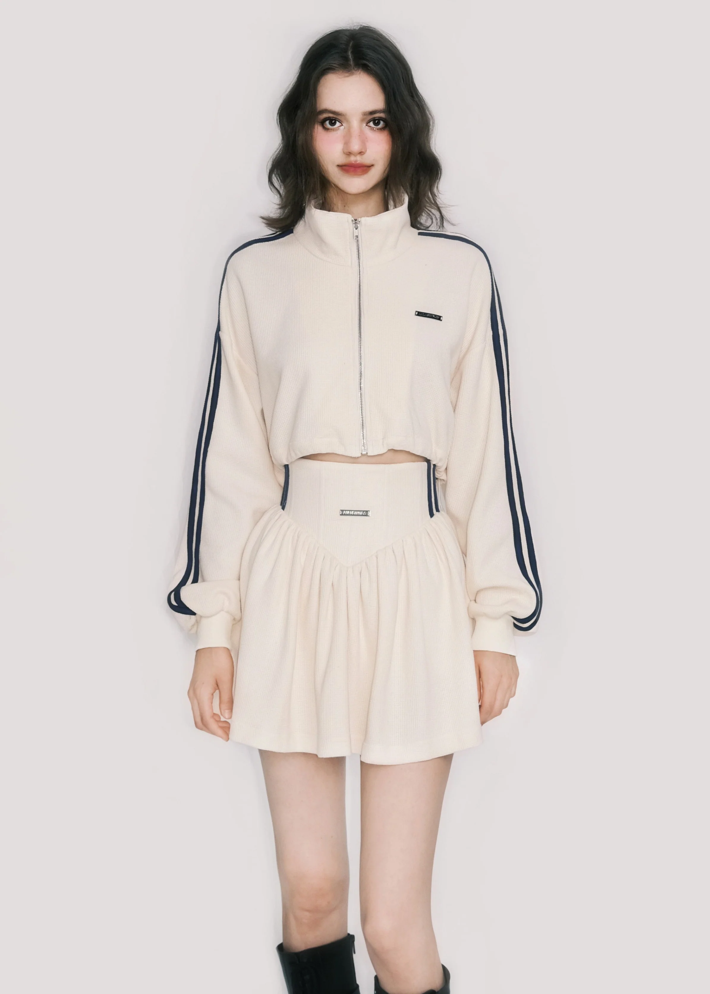 Tennis Waffle Sweatshirt Skirt Set - Image 2