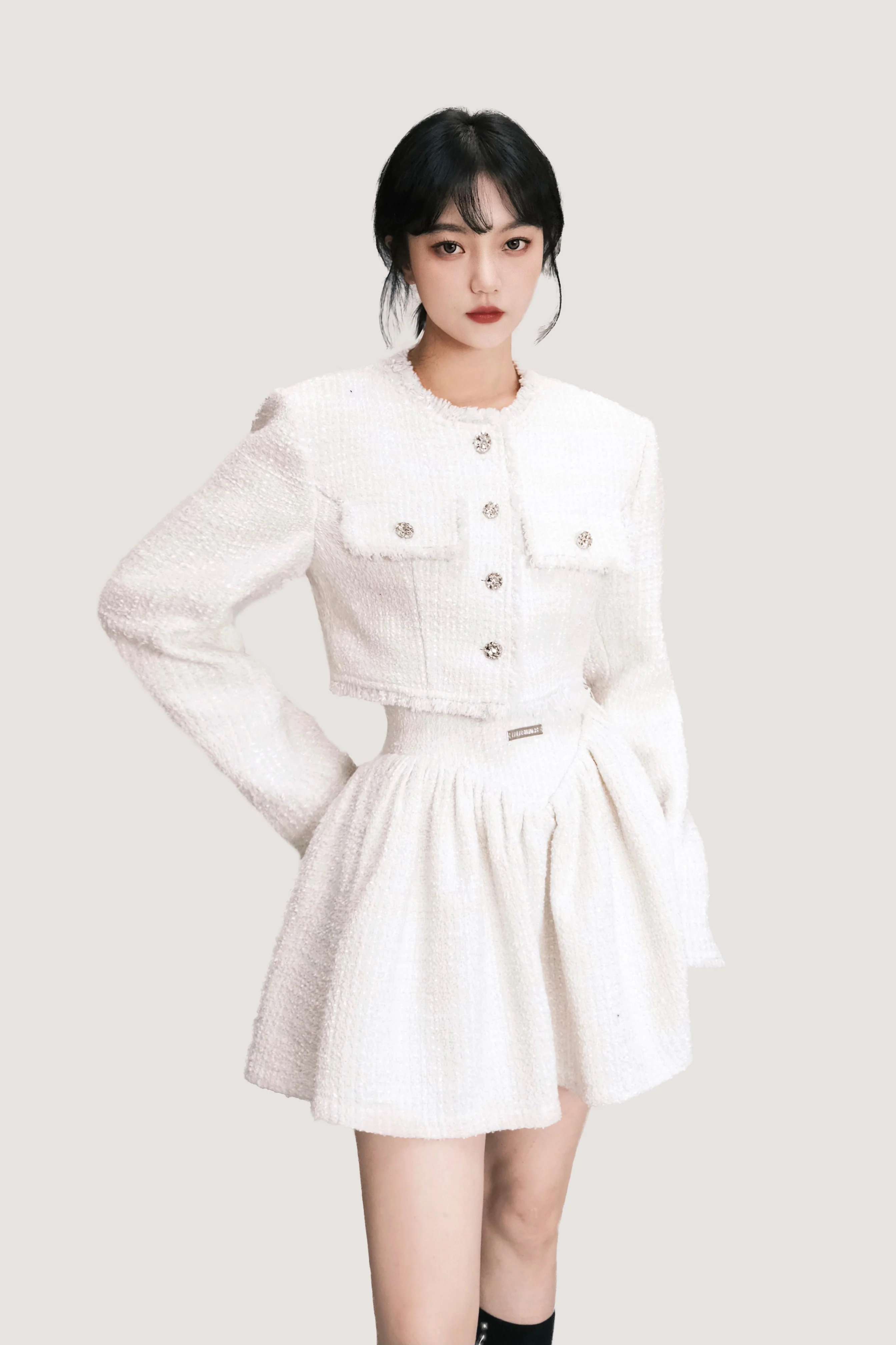 Italian Style Tweed Skirt Suit - Image 5