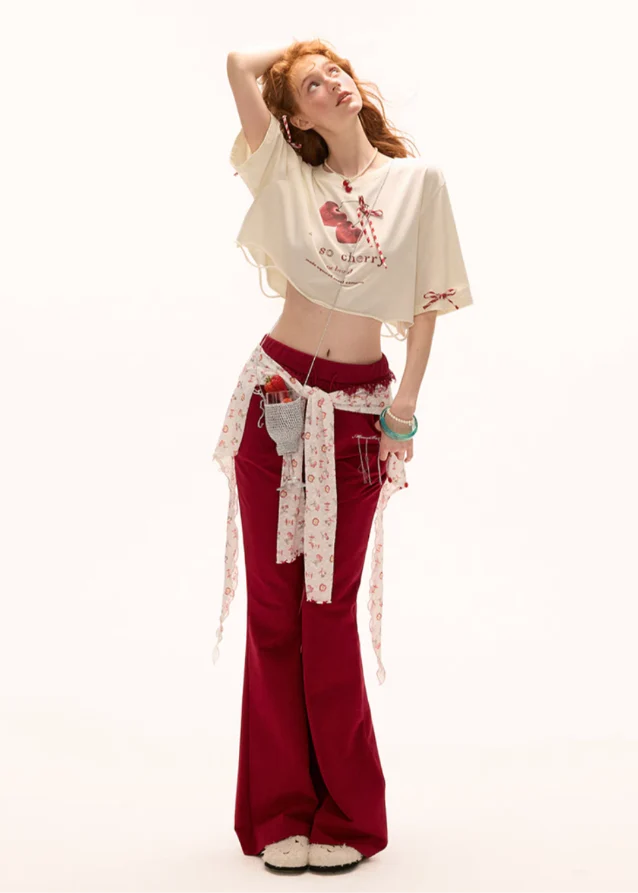 Cherry bow short sleeved top - Image 6