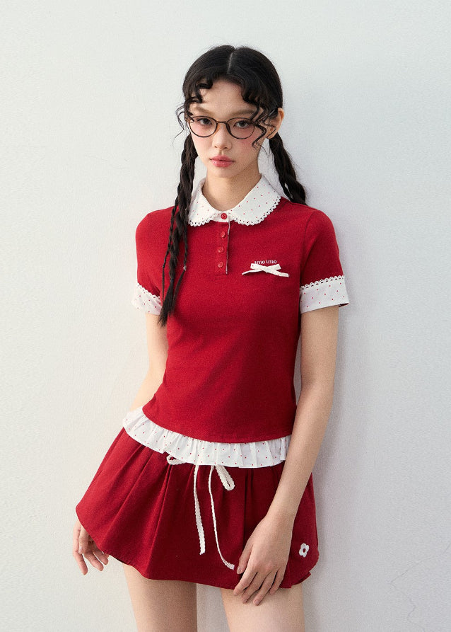 College Style Spliced Fake Two-Piece Tee - Image 7