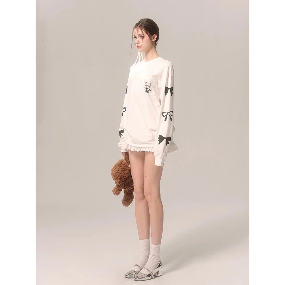 Loose Fit Comic Print Long Sleeve Tee - Image 4