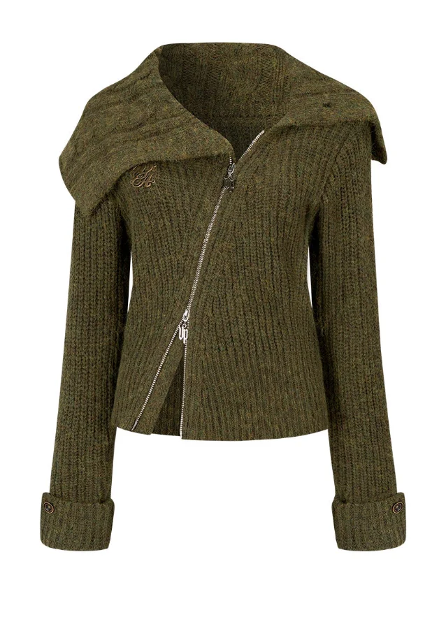 Contour Lapel Wool Knit Jacket - Image 9