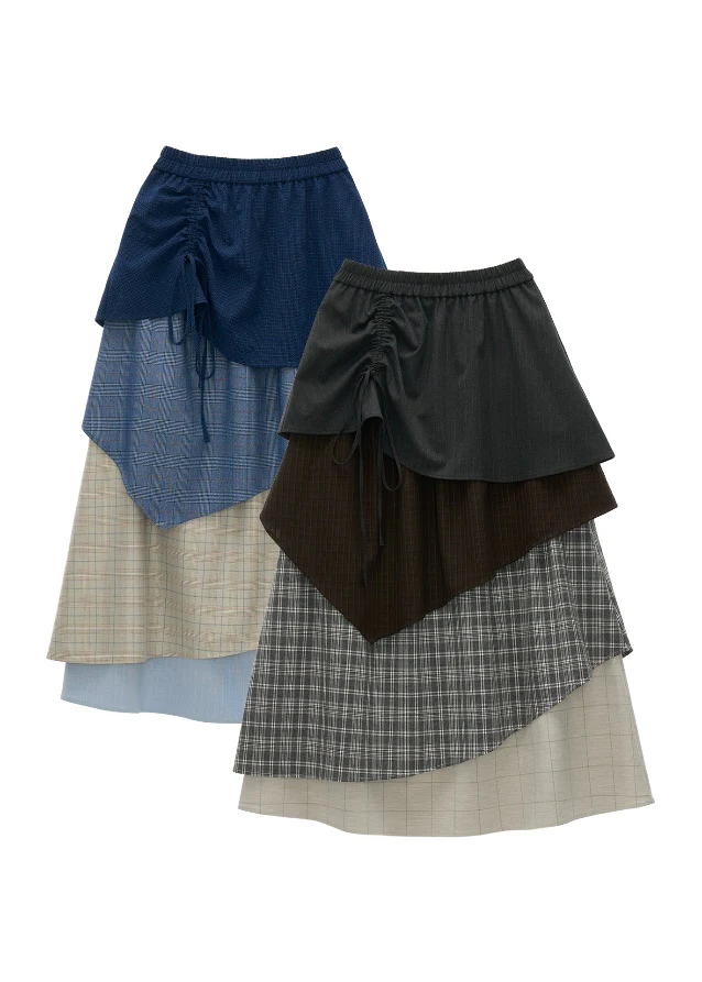 Contrast Check Skirt - Image 10