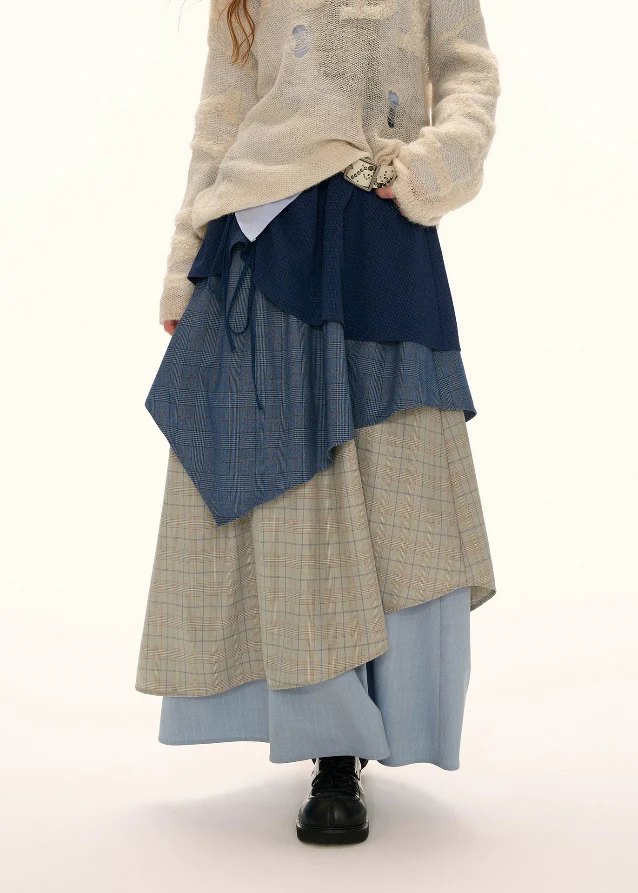 Contrast Check Skirt - Image 4