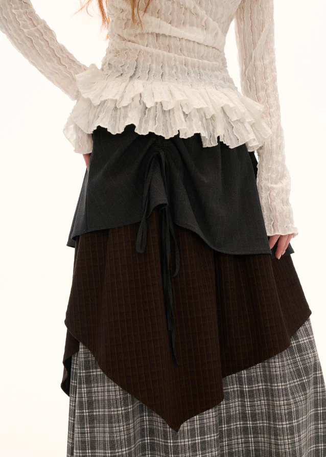 Contrast Check Skirt - Image 5