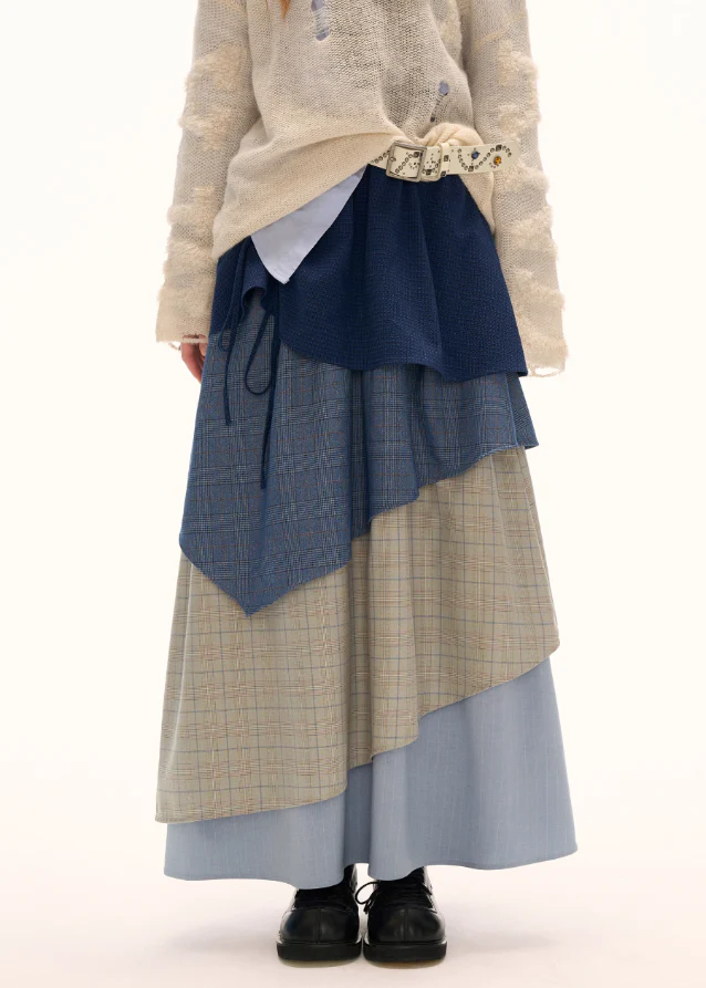 Contrast Check Skirt - Image 7