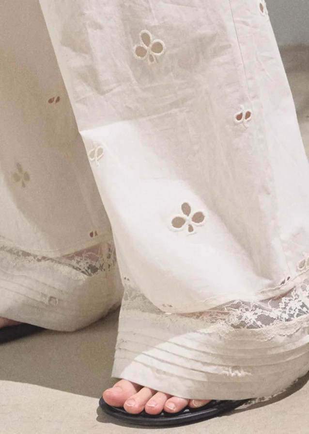 Embroidered Cashew Drawstring Pants - Image 6