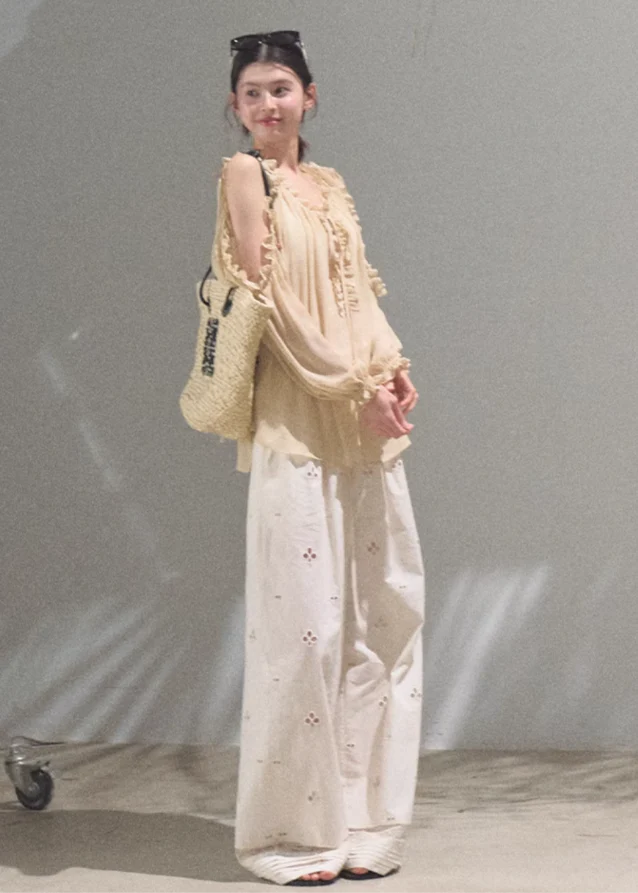 Embroidered Cashew Drawstring Pants - Image 7