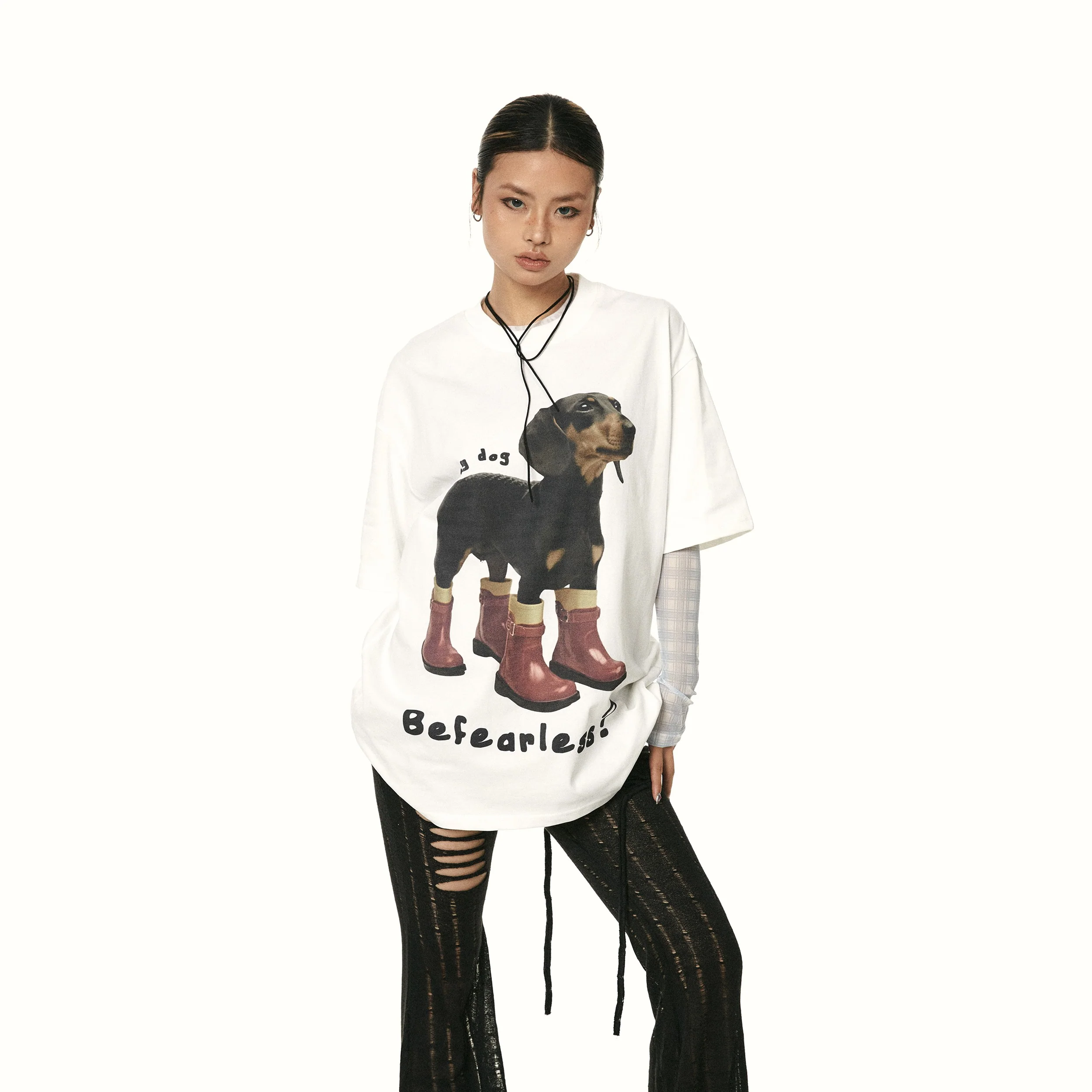 Dachshund Print Cotton Tee - Image 5