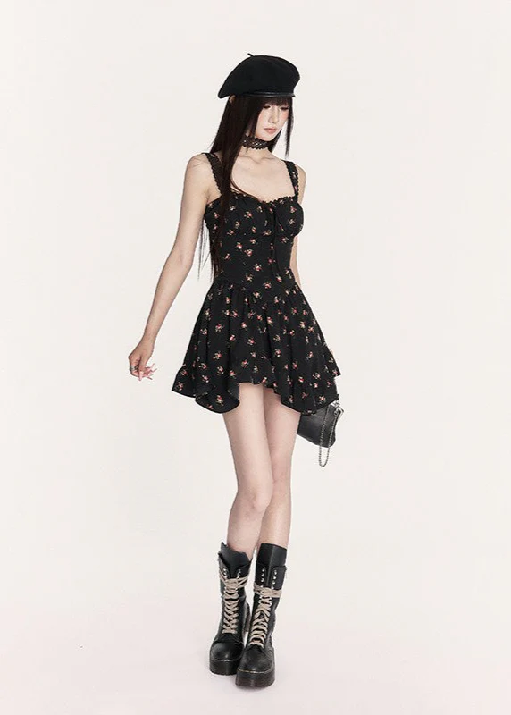 Dark Bloom Mini Dress - Image 3