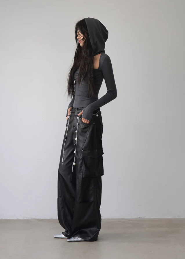 Dark Mode Hooded Cutout Top - Image 9